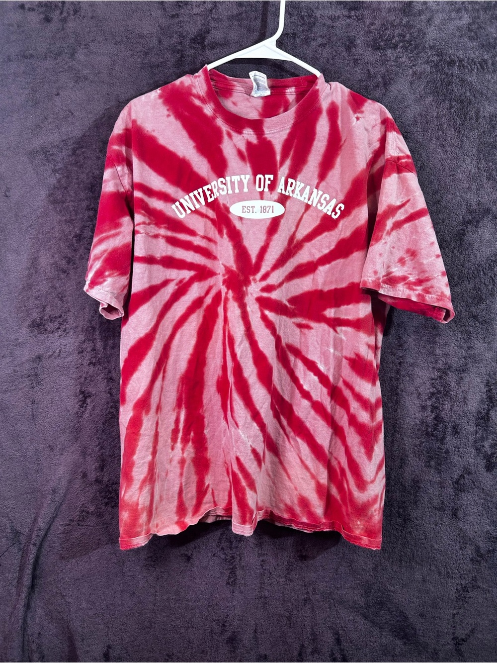 Port and Company University of Arkansas Red Tie-Dye Short Sleeve Tee